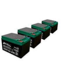kit 4 Baterias De Clico Profundo Chumbo Nicoll 12V 16AH Para Scooter Bicicleta elétrica Bikelete kit 4 Baterias De Clico Profundo Chumbo Nicoll 12V 16AH Para Scooter Bicicleta elétrica Bikelete