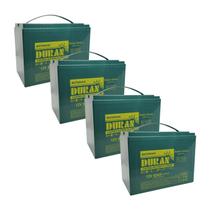 Kit 4 Baterias Estacionárias Duran 62ah 12v VRLA AGM Ciclo Profundo Cadeira de Rodas