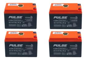 Kit 4 Baterias Pulse 12v 15ah Ciclo Profundo Bike Elétrica VELOSTER