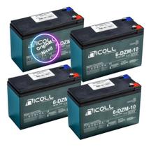 Kit 4 Baterias Reposição 12v 10ah Bicicleta Elétrica Original e Durável Kit 4 Baterias Reposição 12v 10ah Bicicleta Elétrica Original e Durável