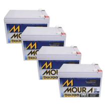 Kit 4 Baterias Seladas 12V 12ah Moura Vrla Agm - Nobreak