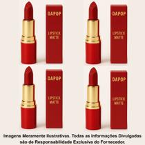 Kit 4 Batom Em Bala Lipstick Matte Cor 2 - Dapop