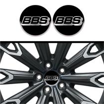 Kit 4 BBS logo cromo fundo preto 48 mm Kit 4 BBS logo cromo fundo preto 48 mm