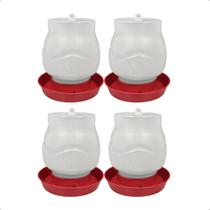 Kit 4 Bebedouro Para Aves Plastico Com Rosca 1,25 litros