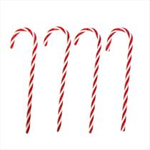 Kit 4 Bengalas Candy 15Cm Enfeite Natalino Vermelho Branco