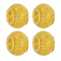 Kit 4 Berloques Separadores Murano Telinha Banhado a Ouro 18k