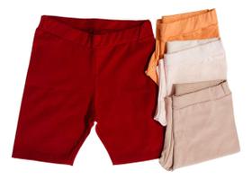 Kit 4 Bermuda Ciclista Infantil Meninas - Cor Lisa Kit 4 Bermuda Ciclista Infantil Meninas - Cor Lisa