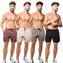 KIT 4 Bermuda Short Masculina Moletinho Casual Adulto