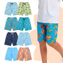 Kit 4 Bermuda Tactel Sortidas Shorts Menino Infantil Masculino Moda Praia