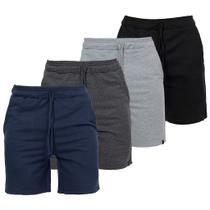 Kit 4 Bermudas Moletom Masculina Academia Casual