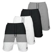 Kit 4 Bermudas Moletom Masculina com 3 Bolsos Fenda Lateral Short Básico Casual Treino