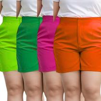 Kit 4 Bermudas Plus Size Confortável e Versátil Com Zíper Kit 4 Bermudas Plus Size Confortável e Versátil Com Zíper