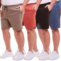 Kit 4 Bermudas Plus Size Moletinho Premium Masculina