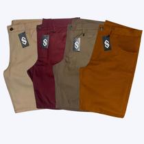 Kit 4 Bermudas Sarja Masculina Plus Size Brim Extra Grande
