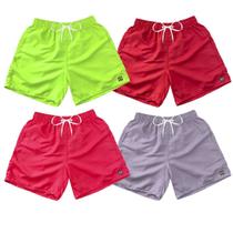 Kit 4 Bermudas Short Praia Neon Mauricinho Verão Cordão 026 Kit 4 Bermudas Short Praia Neon Mauricinho Verão Cordão 026
