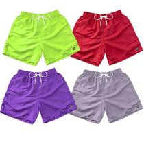 Kit 4 Bermudas Short Praia Neon Mauricinho Verão Cordão 027 Kit 4 Bermudas Short Praia Neon Mauricinho Verão Cordão 027
