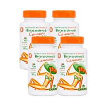 Kit 4 Betacaroteno e Cenoura 100 Cápsulas 500mg Chamed
