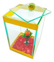 Kit 4 Beteira 9x9x14cm Aquário Bettas Decorado Com Enfeite - Drm Imports