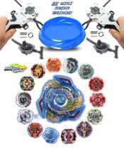 Kit 4 Beyblade Burst + 4 Lançador + 2 Mini Arena + Maleta Beyblade