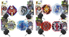 Kit 4 Beyblade Burst + 4 Lançadores Beyblade Burst Extreme Gyro