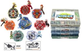Kit 4 Beyblade Burst + 5 Lançadores + Maleta Beyblade