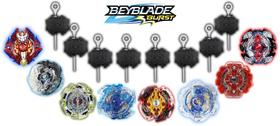 Kit 4 Beyblade Burst Shu Valt Daigo + 8 Lançador Beyblade Burst