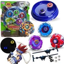 Kit 4 Beyblade Metal +2 Lançador Cordinha + brinquedo Infantil Kit 4 Beyblade Metal +2 Lançador Cordinha + brinquedo Infantil