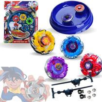Kit 4 Beyblade Metal Com Led 2 Lançadores + Arena Batalha Envio Imediato Kit 4 Beyblade Metal Com Led 2 Lançadores + Arena Batalha Envio Imediato