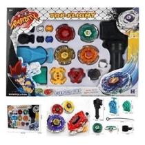 Kit 4 Beyblade Metal Fusion Pião Super Lançador Brinquedos