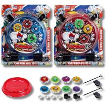 Kit 4 Beyblade Metal Led + Lançador + Arena - LiANFA TOYS