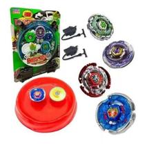 Kit 4 Beyblade Metal Led + Lançador + Arena