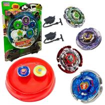 Kit 4 Beyblades Tornado Speed Com 2 Lançadores Arena de Batalha e Acessórios Kit 4 Beyblades Tornado Speed Com 2 Lançadores Arena de Batalha e Acessórios