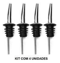 Kit 4 Bicos Dosador Inox Garrafa Azeite Vinagre Petiscaria