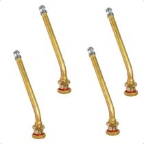 Kit 4 Bicos Válvula de Roda Pneu Sem Câmara Caminhão Ônibus 110mm Linha pesada