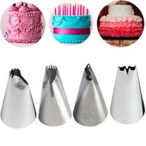 Kit 4 Bicos Wilton Modelo Babado Decoração Bolo Cupcake Inox