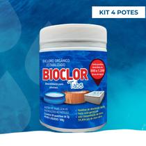 Kit 4 Bioclor Cloro Para Manutenção de Piscinas Purificador