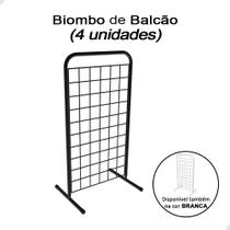 Kit 4 Biombo Expositor Mini De Balcão Aramado 60cm Loja Preto