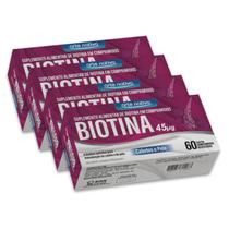 Kit 4 Biotina 45µg Cabelos E Unhas 60 Comprimidos - Arte Nativa Kit 4 Biotina 45µg Cabelos E Unhas 60 Comprimidos - Arte Nativa