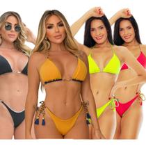 Kit 4 Biquini Com Bojo Dupla Face Calcinha Empina Bumbum Ds