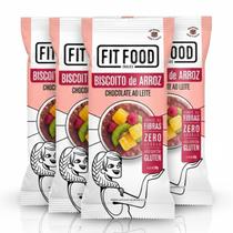 Kit 4 Biscoito de Arroz c/ Chocolate ao Leite FIT FOOD 60g
