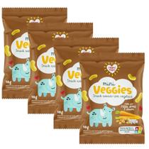 Kit 4 Biscoito Nhami Mami Mini Veggie Snack Feijão, Arroz e Cenoura 18g