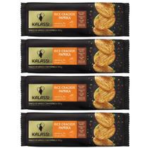 Kit 4 Biscoito Snack De Arroz Kalassi Sabor Paprika 100 Gr
