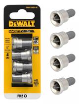 Kit 4 bits ponteira ponta philips ph2 25mm 1" limitador dewalt maxfit ultra drywall madeira dwaf1ph2d-4h parafusadeira