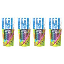 Kit 4 Blister Caneta Esferográfica Mini CIS Spirinho Scents Com Cheirinho Com 5 Cores