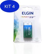 Kit 4 Blister com Bateria 9V Alcalina ELGIN 6LR61 (BLISTER com 1)