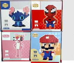 Kit 4 Bloco de Montar BrickHeadz didatico com 720 peças 9x9x9Cm