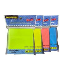 Kit 4 Bloco de Notas Autoadesivas Cores Neon 7,6x7,6cm Masterprint