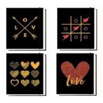Kit 4 Blocos Para Anotação Quadrado Love