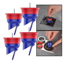 Kit 4 Bloqueador Interno de Mau Cheiro Odor Insetos Para Ralos de Banheiro Cozinhas Pias