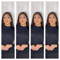 Kit 4 blusa feminina cacharrel com manga longa